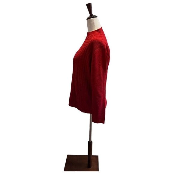 American Sweetheart Size Small Red Cable Knit Acrylic Long Sleeve Sweater - Picture 2 of 6
